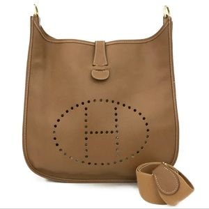 HERMES Evelyn GM Veau Epsom Leather Shoulder/ Crossbody H Bag